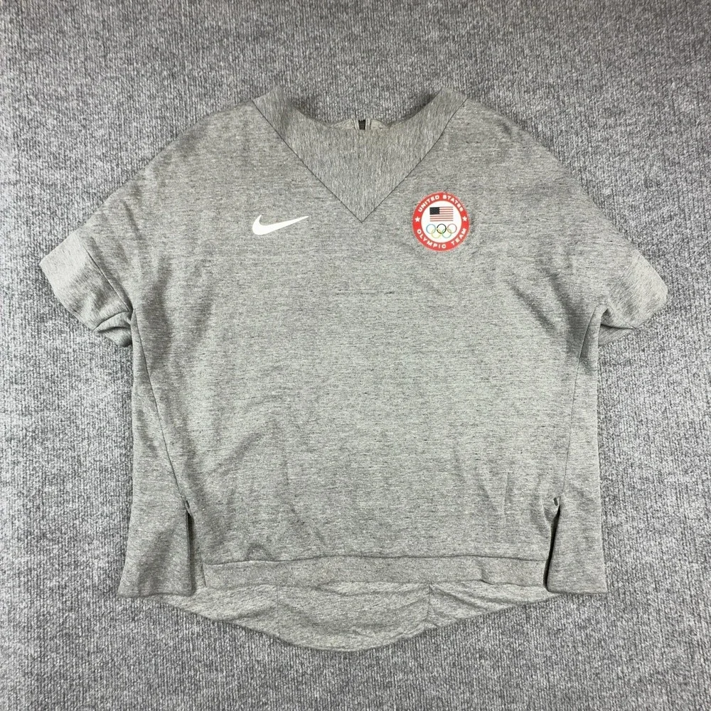 United States Olympic Team Sweater Womens XL Heather Gray Nike Short Sleeve Tee
